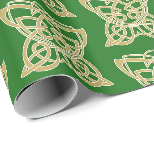 Intricate Gold Celtic Butterfly Pattern Geschenkpapier (Rolleneckpunkt)