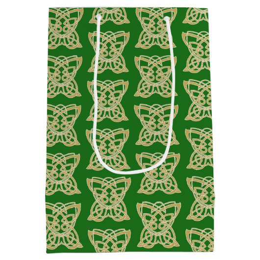 Intricate Gold Celtic Butterfly Pattern Mittlere Geschenktüte (Rückseite)