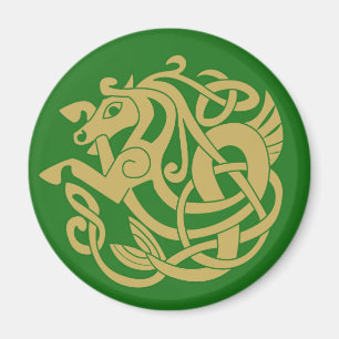 Intricate Gold Celtic Horse Magnet