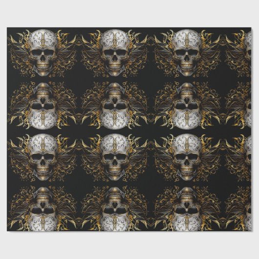 Intricate Gold lächelnd Stammekull Geschenkpapier (Flach)