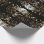 Intricate Gold lächelnd Stammekull Geschenkpapier (Ecke)