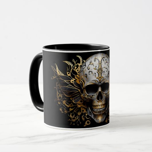 Intricate Gold lächelnd Stammekull Tasse (Vorderseite Links)