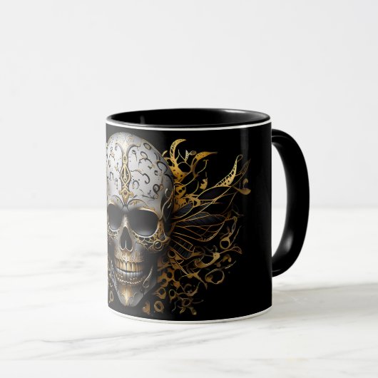 Intricate Gold lächelnd Stammekull Tasse (VorderseiteRechts)