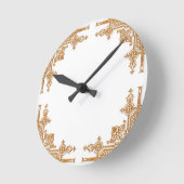 Intricate Gold Runde Wanduhr (Winkel)