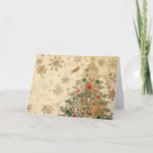 Intricate Gold und Glitzer Weihnachtsbaum Karte (Vorderseite)
