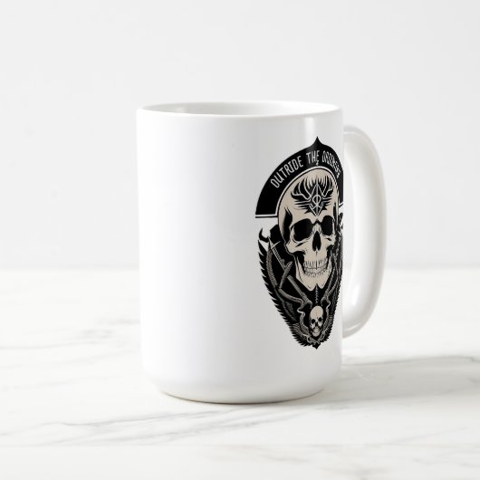 Intricate Gothic Skull Illustration Kaffeetasse (VorderseiteRechts)