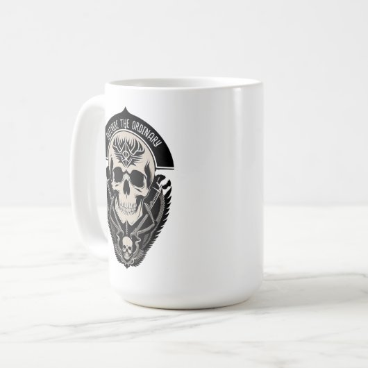 Intricate Gothic Skull Illustration Kaffeetasse (Vorderseite Links)