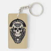 Intricate Gothic Skull Illustration Schlüsselanhänger (Rückseite)