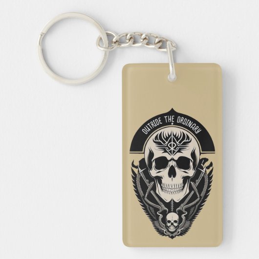 Intricate Gothic Skull Illustration Schlüsselanhänger (Vorderseite)