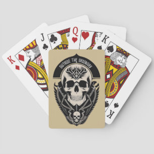 Intricate gotische Schädelillustration Spielkarten