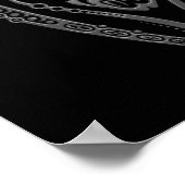 Intricate Gray Aries Zodiac auf schwarz Poster (Ecke)