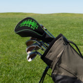 Intricate Green Celtic Irish Knot Design Black Golf Headcover (In SItu)