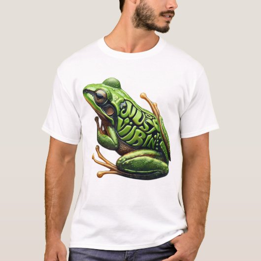 Intricate Green Frog Just Vibin' T-Shirt (Vorderseite)