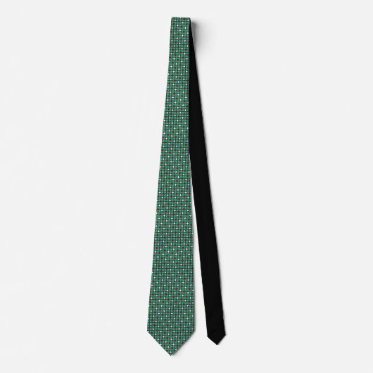 Intricate Green Red and White Neck Tie Krawatte (Vorderseite)