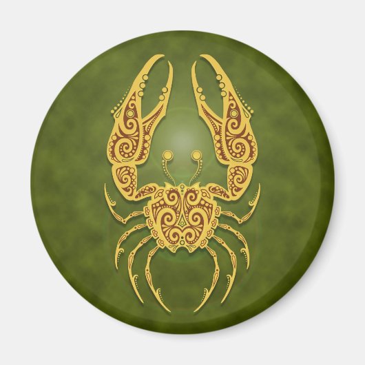 Intricate Green Tribal Cancer Magnet (Vorne)