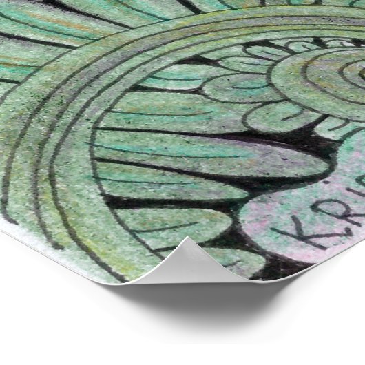 Intricate handGezeichnet, florale Bohemische Chic Poster (Ecke)