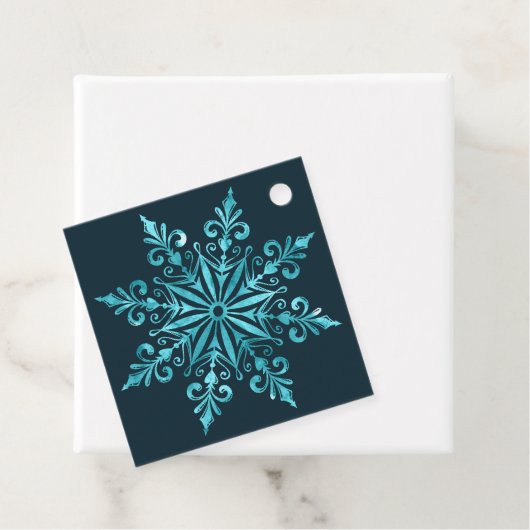 Intricate Ice Blue Snowflake Weihnachtsgeschenke T Geschenkanhänger (Beispiel)