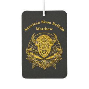 Intricate Illustration of a Gold Bison in Nature Autolufterfrischer