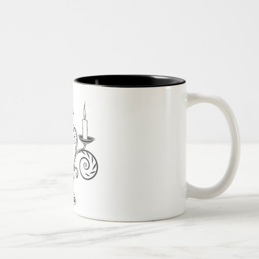 Intricate Line Art Design Tasse mit Wirbel. (Rechts)