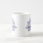 Intricate Lotus Blume Distressed Line Art Kaffeetasse (Mittel)