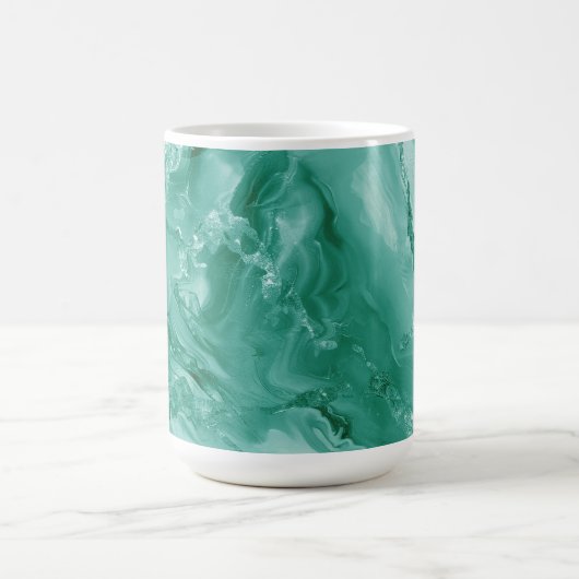Intricate Marble Pattern in Rich Teal and Green Kaffeetasse (Mittel)