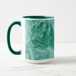 Intricate Marble Pattern in Rich Teal and Green Tasse
