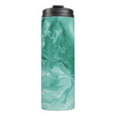 Intricate Marble Pattern in Rich Teal and Green Thermosbecher (Vorderseite)