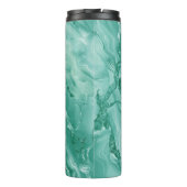 Intricate Marble Pattern in Rich Teal and Green Thermosbecher (Rückseite)
