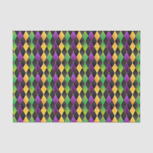 Intricate Mardi Gras Colors Diamond Raute Seidenpapier