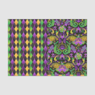 Intricate Mardi Gras Colors Dragon, Diamond Seidenpapier