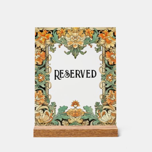 Intricate Motif Filigree, Clear Center Table Sign Acrylschild (Vorderseite)