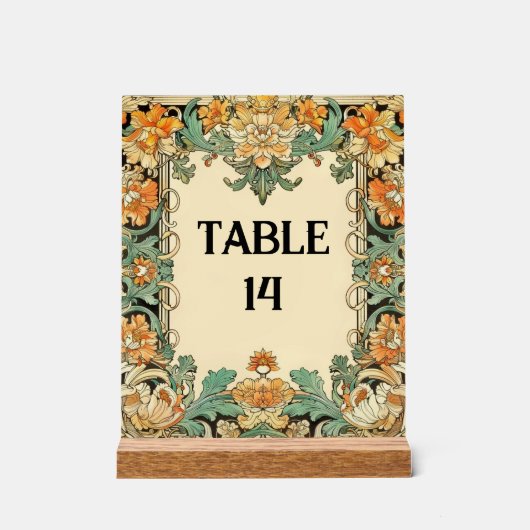 Intricate Motif Filigree Table Sign Acrylschild (Vorderseite)
