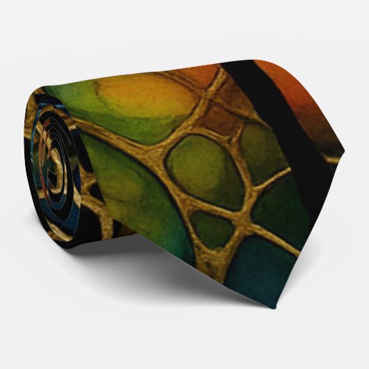 Intricate Multi-Layered Alcohol Ink Pattern Krawatte (Gerollt)