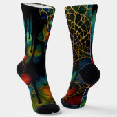Intricate Multi-Layered Alcohol Ink Pattern Socken (Gewinkelt)