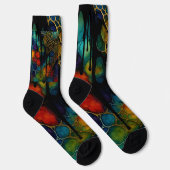 Intricate Multi-Layered Alcohol Ink Pattern Socken (Rechts)