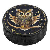 Intricate Night Owl Illustration Eishockey Puck (3/4)