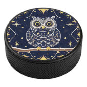 Intricate Night Owl Illustration Eishockey Puck (3/4)