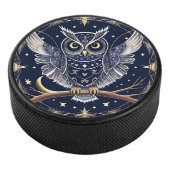 Intricate Night Owl Illustration Eishockey Puck (3/4)