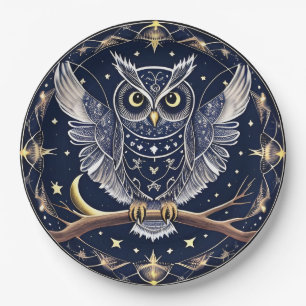 Intricate Night Owl Illustration Pappteller