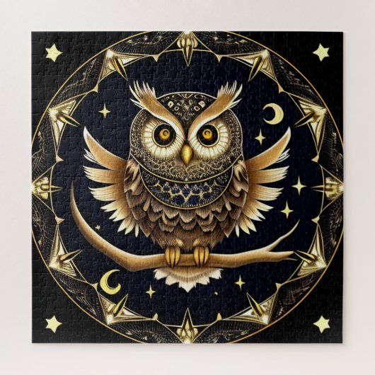Intricate Night Owl Illustration Puzzle (Vertikal)