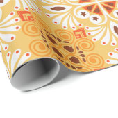 Intricate orange and brown geometric pattern geschenkpapier (Rolleneckpunkt)