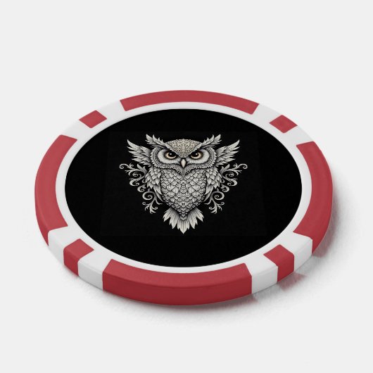 Intricate Owl Mandala Pokerchips (Einzeln)