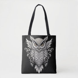Intricate Owl Mandala Tasche