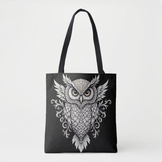 Intricate Owl Mandala Tasche (Vorderseite)