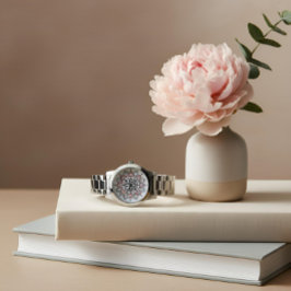 Intricate Pastel Floral Mandala Armbanduhr