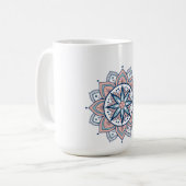 Intricate Pastel Floral Mandala Kaffeetasse (Vorderseite Links)