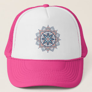 Intricate Pastel Floral Mandala Truckerkappe