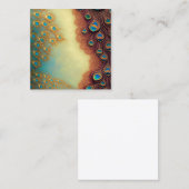 Intricate Peacock Feather Fraktal Graphic Quadratische Visitenkarte (Vorne/Hinten)