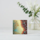 Intricate Peacock Feather Fraktal Graphic Quadratische Visitenkarte (Stehend Vorderseite)