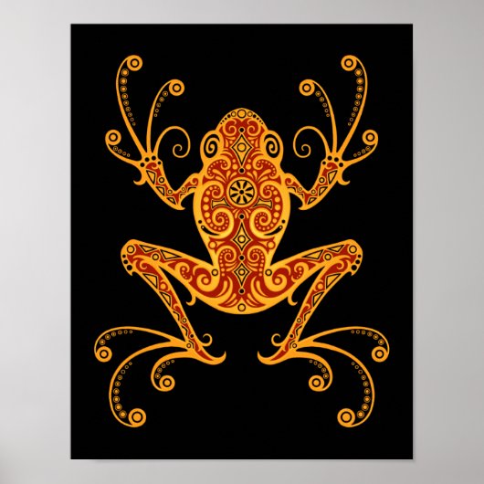 Intricate Red and Yellow Tree Frog Poster (Vorne)